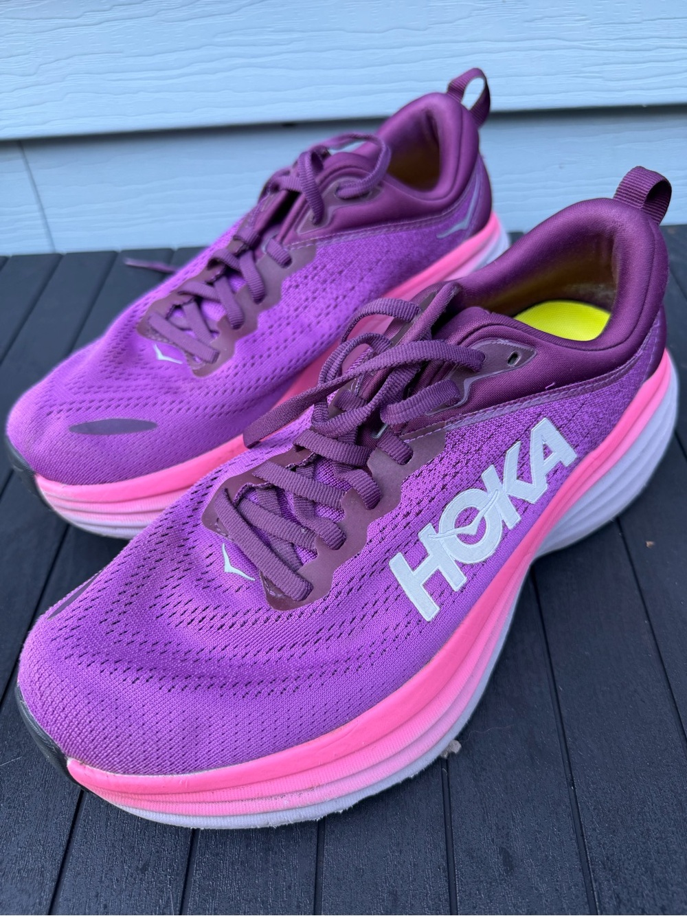 Hoka One One Bondi 8 Women Size 9.5B 1127952- BGWN Beautyberry Grape Wine Shoes